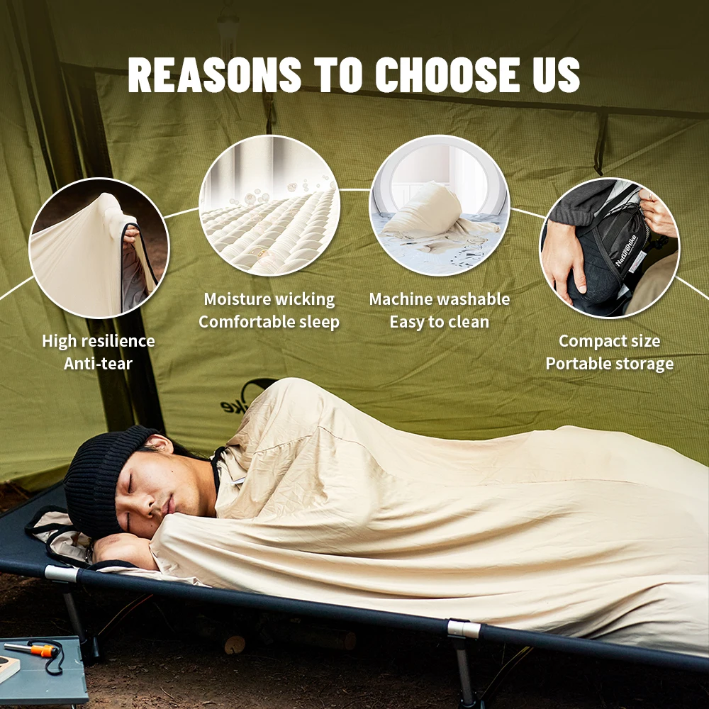Naturehike High Elasticity Sleeping Bag Liner Ultralight Portable Sheet Outdoor Travel Business Trip Mummy Sleeping Bag Liner