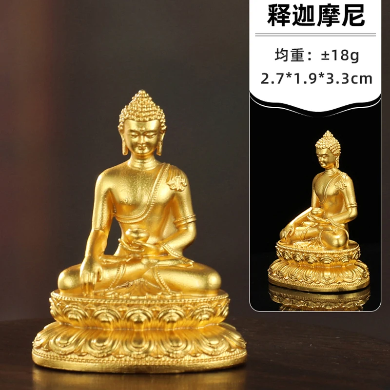 

HOME CAR pocket gold-plating Sakyamuni safety Small MINI Buddha statue Amulet healthy Effective protection good luck