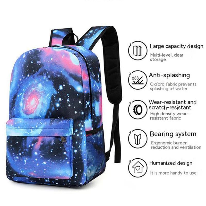 3PCS Stitch Backpack Teens Boys Girls Backpacks School Bag for