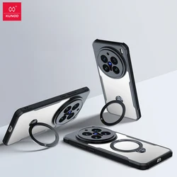 Xundd 360° Rotatable Stand Case with Camera Protection and Shockproof Magnetic Cover for VIVO X100S Pro (Black Stripe Clear)