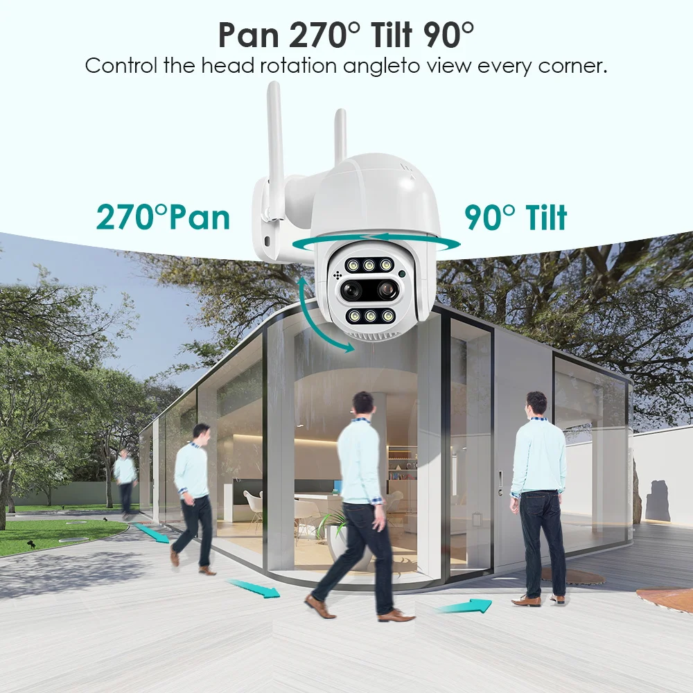 de surveillance extérieure ptz ip wifi dispositif de sécurité sans avec et poignées humaines et lentille pour touristes