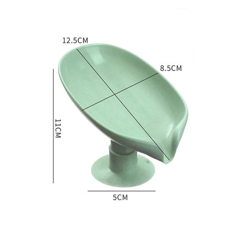 Leaf Shape Soap Box Punch Free Suction Cup Soap Dish Drain Soap Holder Box Bathroom Accessories Toilet Laundry