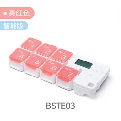 Weekly Pill Organizer with Alarm - Large Capacity AM/PM Medicine and Vitamin Storage (Pink 7Grids)