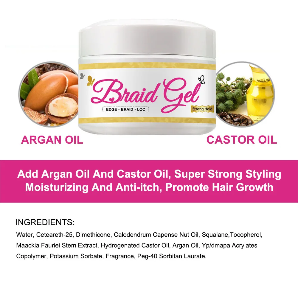 Description Picture 3 of itemBraiding Gel Extrem Hold Frizz Hair Control Non White Neat Conditioning Shine Dreadlocks Accessories Hair Wax Curly Hair Product