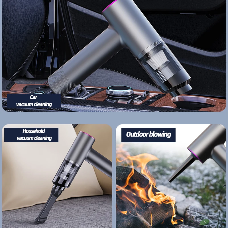 1 Set Car Mounted Vacuum Cleaner Brushless Motor Handheld High Power Dust Blower Inflation and Pumping