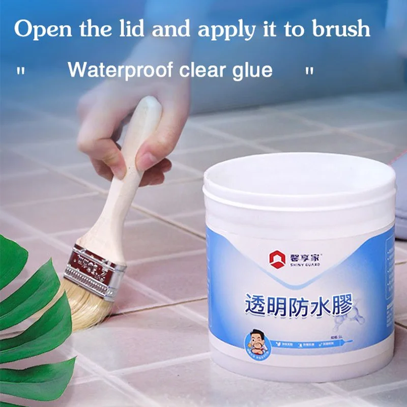 0.5/1l Transparent Waterproof Glue With Brush Transparent Glue Wall