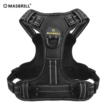 MASBRILL No Pull Dog Harness Pet Reflective Nylon Adjustable