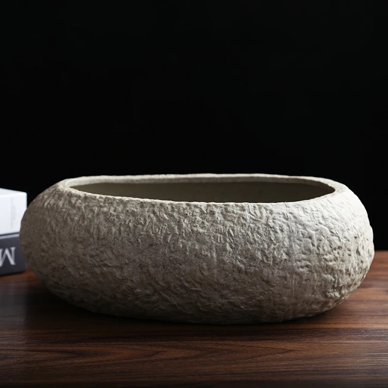 Ceramic Rock Mud Imitation Stone Tea Washing Pen Wash Tea Cups Household Set Accessories Extra Large Basin