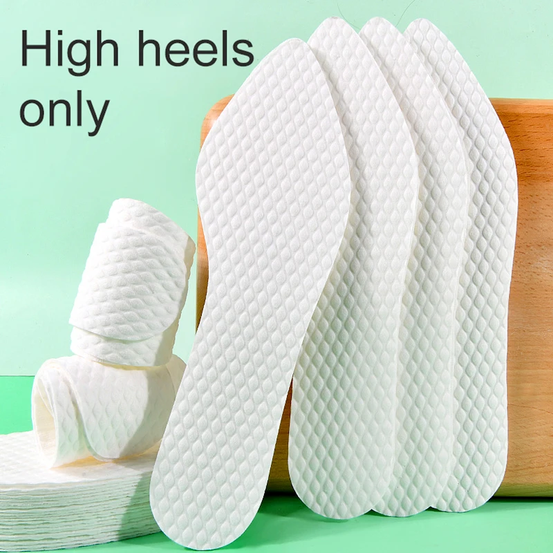 10 Pairs Ultra-thin Disposable Shoe Inserts Insoles For Women Summer Breathable Sweat Absorbing Sanitary Wood Pulp Shoe Pad