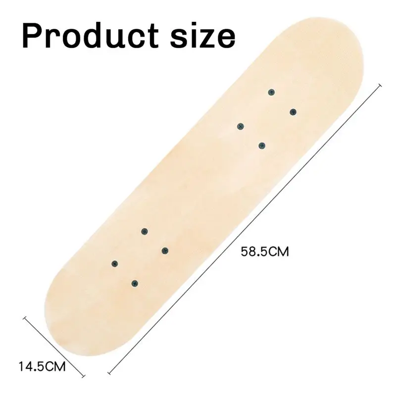 【Supernew】58.5Cm 스케이트보드 데크 메이플 스케이트보드 블랭크 성인용 어린이용 DIY 손으로 그린 ??장식 보드 더블 로커 내구성이 뛰어난 Eas