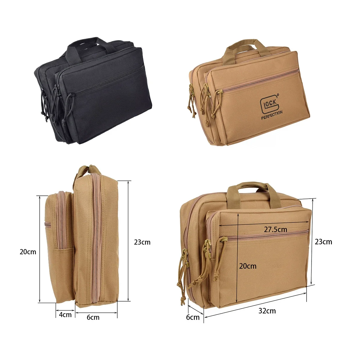 

Тактическая охотничья Портативная сумка для хранения двойного пистолета кобура для пистолета для Glock 17 19 дюймов Диагональ 1911 "Taurus G2c сумка для инструмента