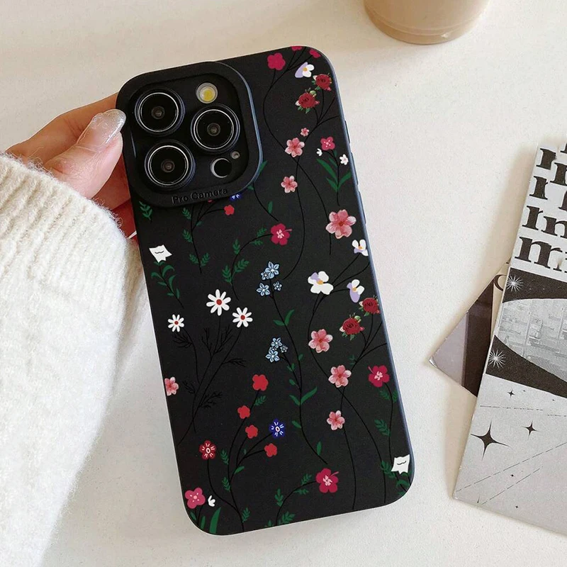 Vintage Floral Pattern Soft Silicone Phone Case Cover