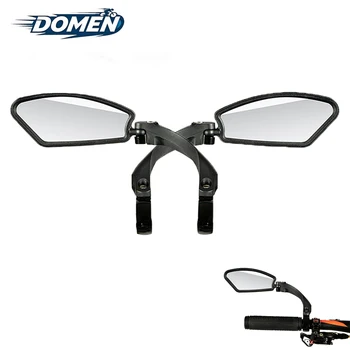 DOMEN Specchio per bicicletta per bici Specchietto retrovisore regolabile con rotazione a 360 gradi Specchio riflettente HD Accessori per bici da strada MTB