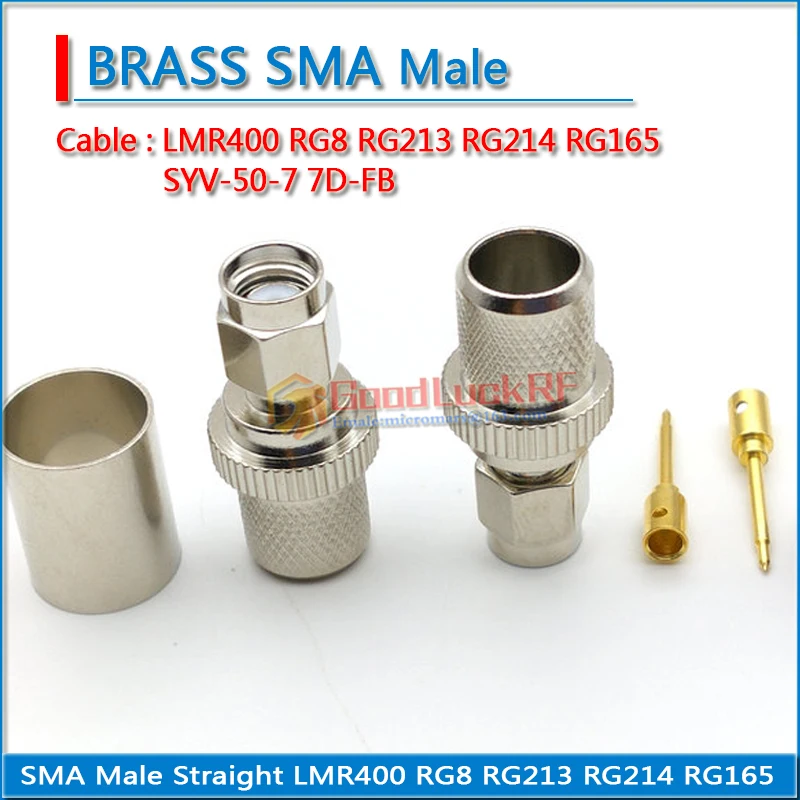 

1X Pcs High-quality SMA Male Pigtail Jumper Crimp for LMR400 RG8 RG213 RG214 RG165 SYV-50-7 7D-FB Cable Plug RF Coax Connector