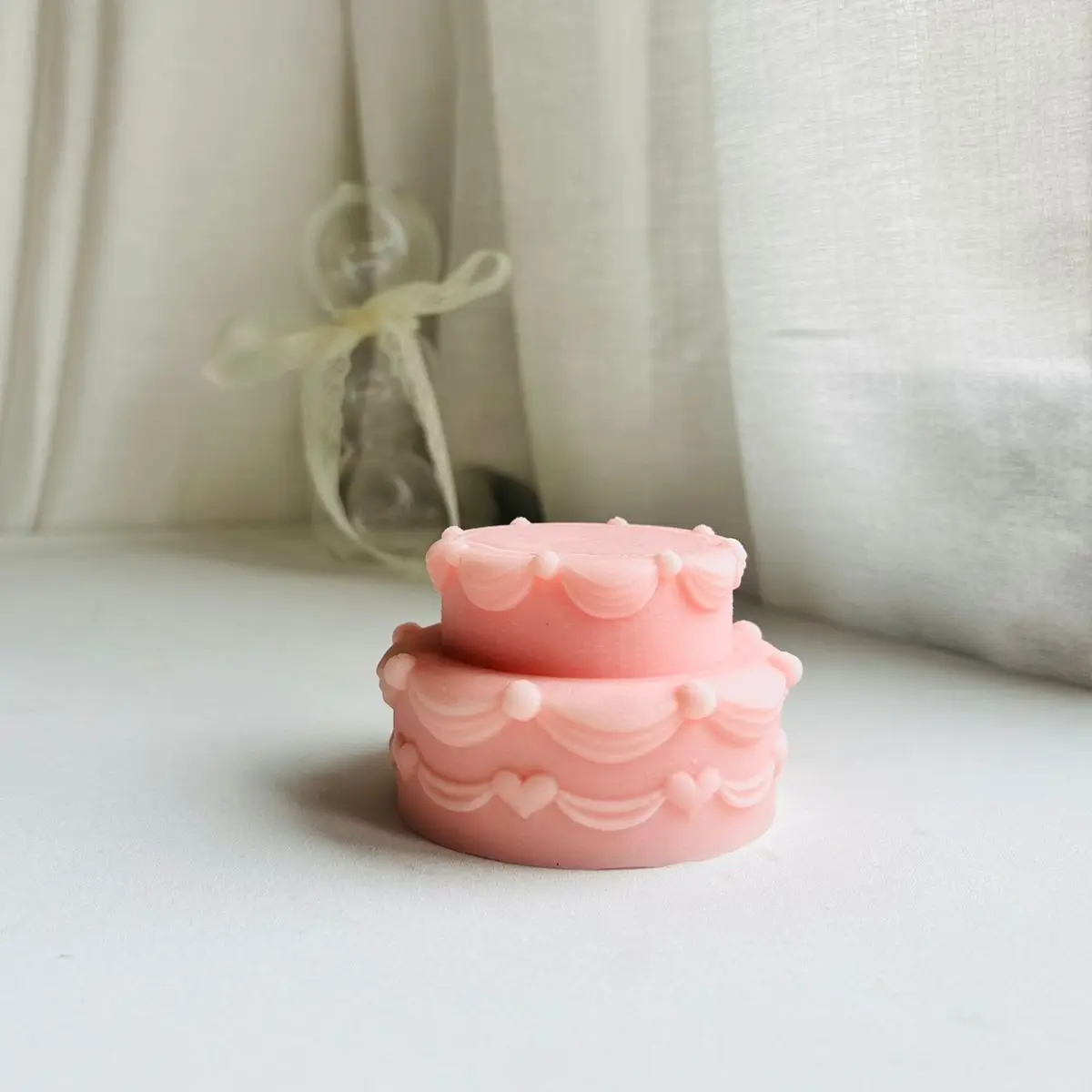 

Two Layer Lace Cake Aromatherapy Candle Molds Silicone Mold Soap Mold DIY Craft Silicone Cake Candle Mould