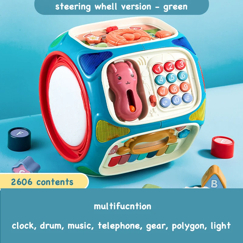 8 Game Modes Baby Activity Cube Fun Toddler Toy Piano Music Beats Drums Color Shape Sorter Learning Early Education Kid Toys