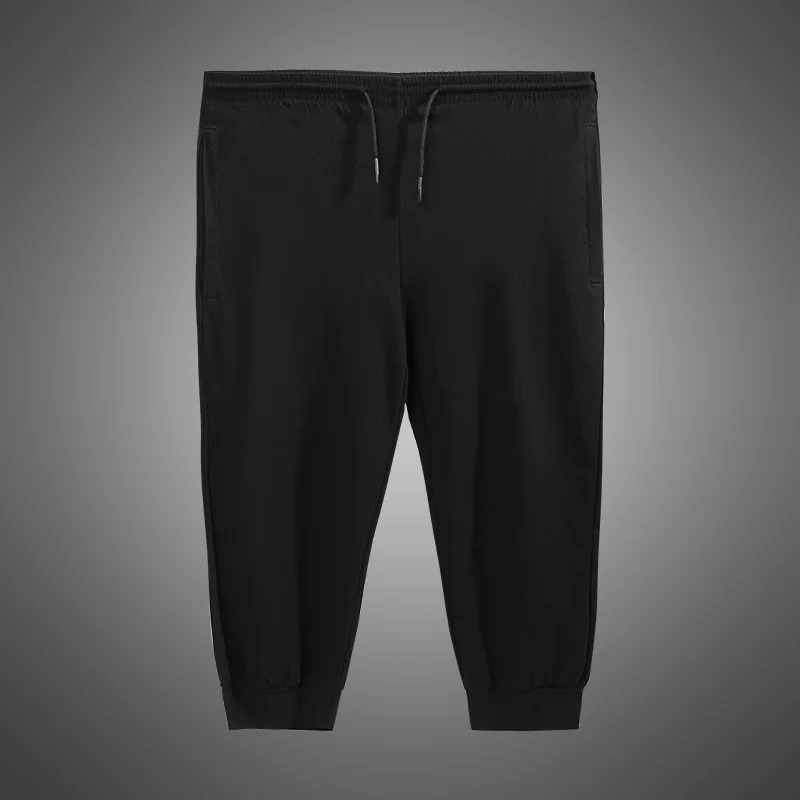Men's Large pants 200KG plus size 14XL 15XL loose stretch Plus size 66 60 62 Summer casual Ice silk pants Black Home leisure 4