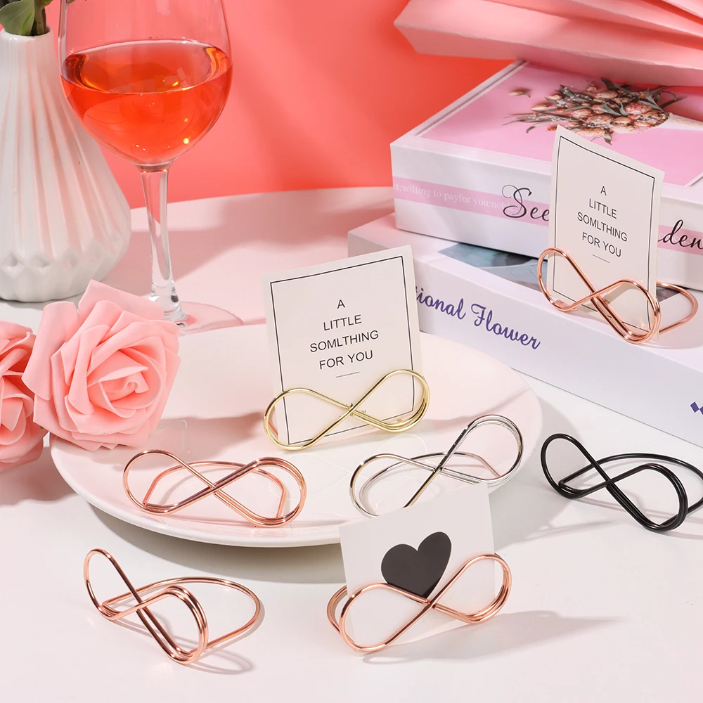 Fashion Metal Wedding Table Number Stand Picture Cards Display Stand Photo Clip for Home Office Wedding Party Desktop Decoration for card display stand