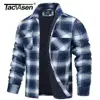 TACVASEN Winter Plaid Cotton Jackets Mens Long Sleeve Quilted Lined Flannel Shirt Jacket Multi-Pockets Outwear Hiking Coats Tops 1