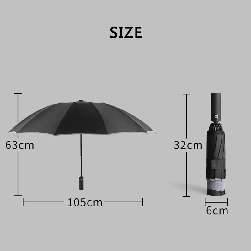 For Xiaomi Automatic Folding Umbrella Reflective Reverse Sunshade Rain Umbrella Aluminum Waterproof Business
