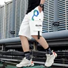 Casual 2024 Summer Shorts For Men's Fashion Printed Loose Knee-Length Pant Trouser Sport Outwear Elastic Waist Drawstring Jogger 1