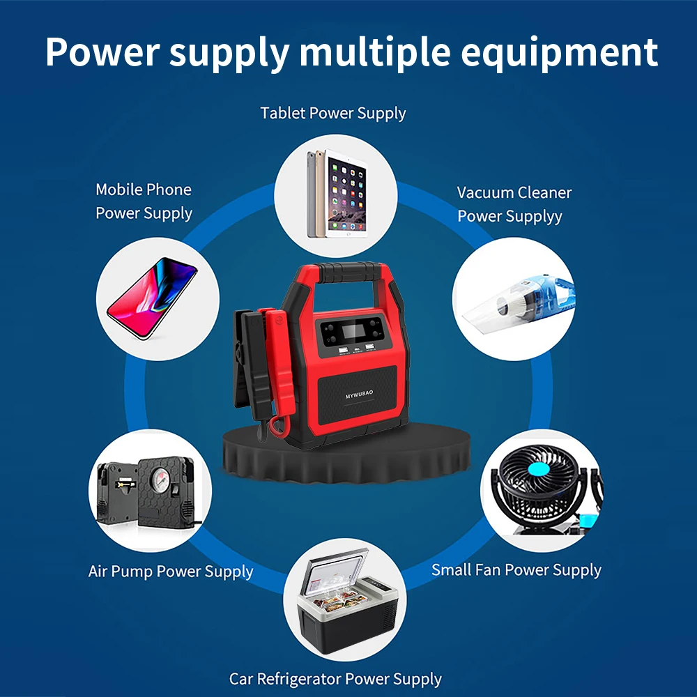 6000A Jump Starter Power Bank Car Booster Battery Portable Charger motorcycle Auto Starting Device Emergency 12V 24V 46800mah