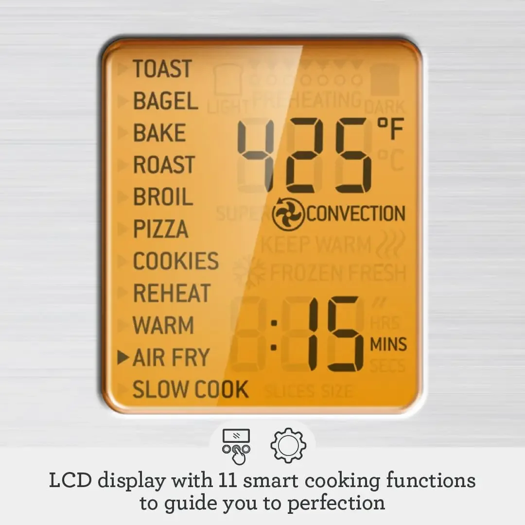 the Smart Oven® Air Fryer Convection Countertop Oven Air Fryer Toaster Oven Combo, Brushed Stainless Steel 4