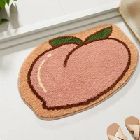Peach Shape Bathroom Rugs Micro-fiber Floor Mat Anti-skid Carpet Strong Absorbent Flocking Quick Drying Home Floor Mat 1