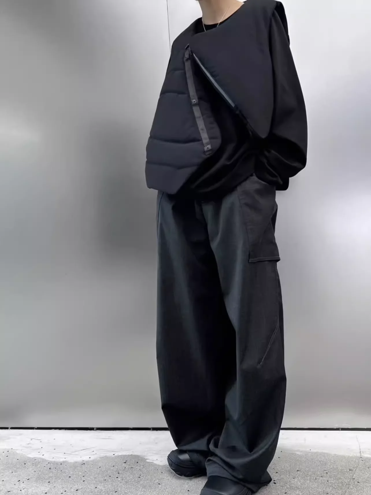 パンツ kiko kostadinov 23aw collection piece Kiko Kostadinov 23AW Men's Casual Nylon Work Pants Loose