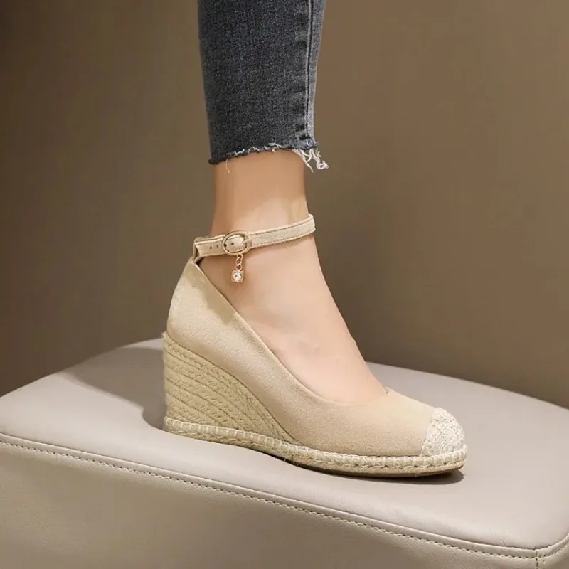 

Женские туфли с открытой спиной, Туфли Мэри Джейн на платформе с круглым носком, свадебные туфли, весна 2023