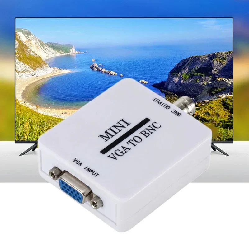 Mini HD VGA to BNC Video Converter Convertor Box Composite VGA to BNC Digital Switcher Box Video 1080P Converter Support NTSC