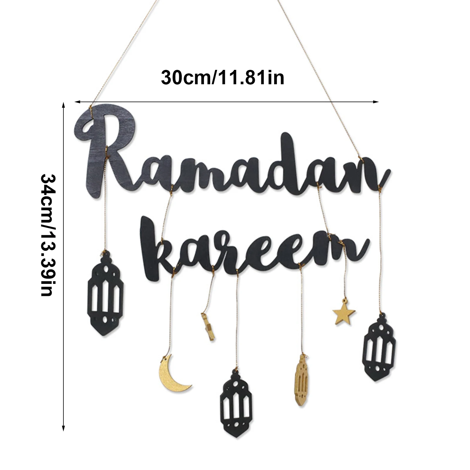 2022 Ramadan Decoration Pendant Muslim Islamic Ramadan Kareem Letters Wall Hanging Decor Star Moon Party Decor Gift Eid Mubarak