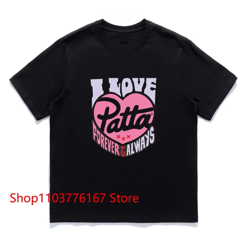 

24ss паттта футболка с надписью Love, пуловер с принтом, топ для мужчин и женщин, летняя уличная простая Универсальная футболка с круглым вырезом и короткими рукавами