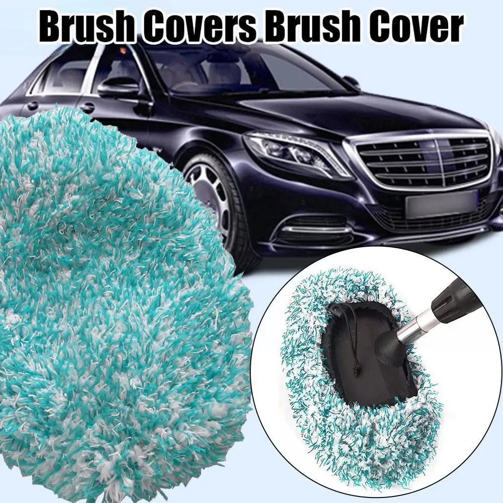 

4 Colors Long Handle Water Brush Head Cover Car Wash Mop Cover Brush Brush Cloth Cover Plush Brush Cover Replacement V0A6