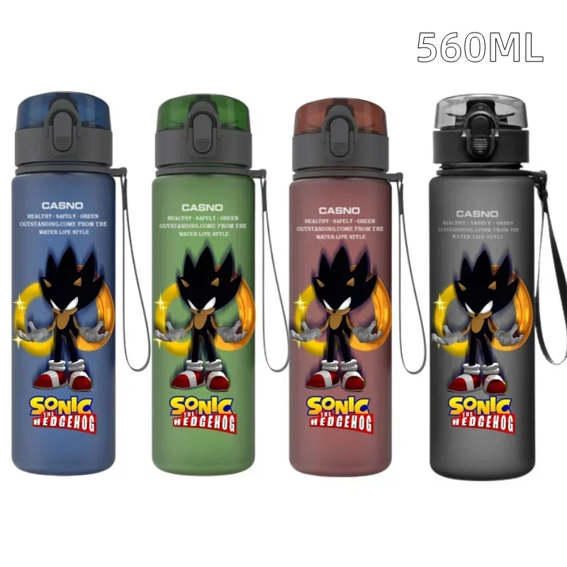 thumbnail image 1 of Nuevo diseño 560ML Sonic Hedgehog azul negro plástico PC a prueba de fugas taza de agua portátil para viajes al aire libre deportes regalo de vacaciones para niños, 1 of 4