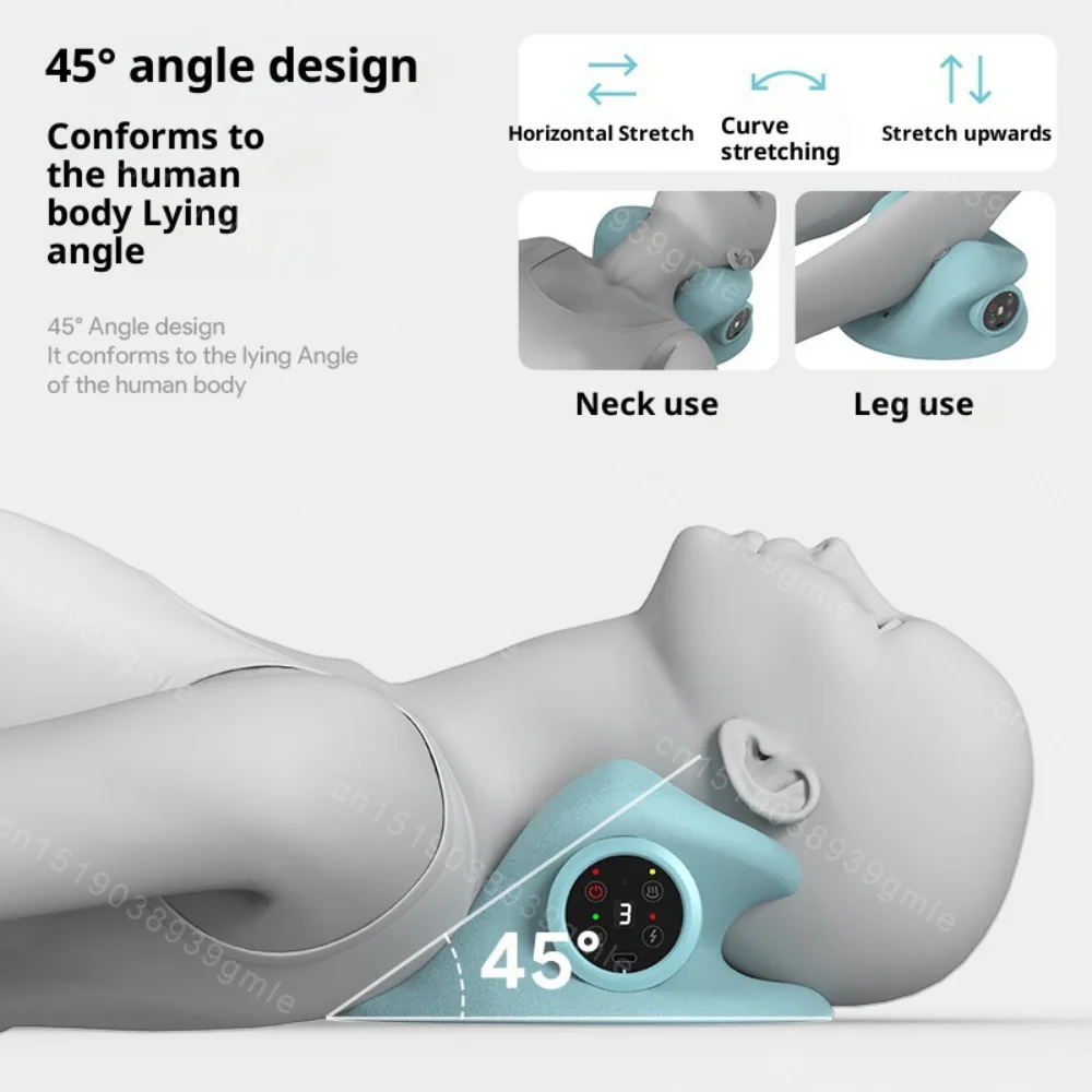Electric Cervical Massager Neck Stretcher Chiropractic Traction Head Acupoint Massage Pillow Shouder Neck Back Massager Relax