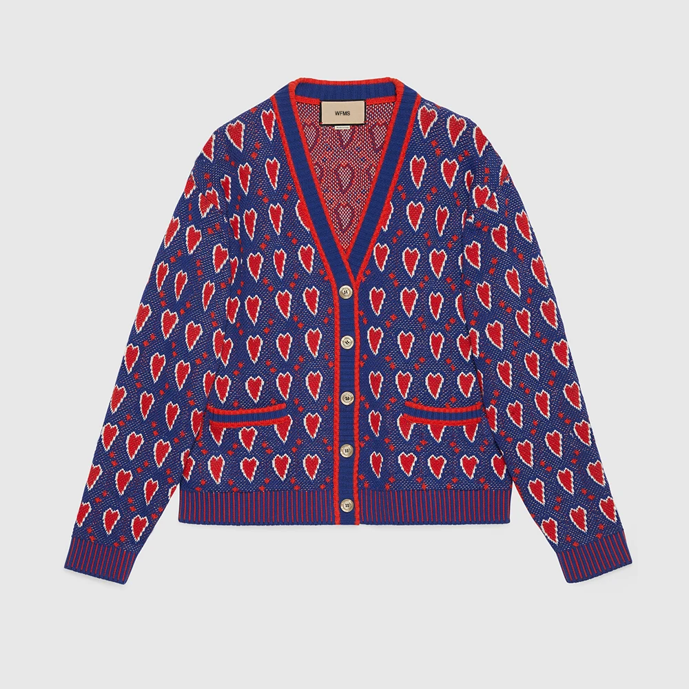 

WFMS MS Red Heart Cotton Cardigan Blue #wfms6585