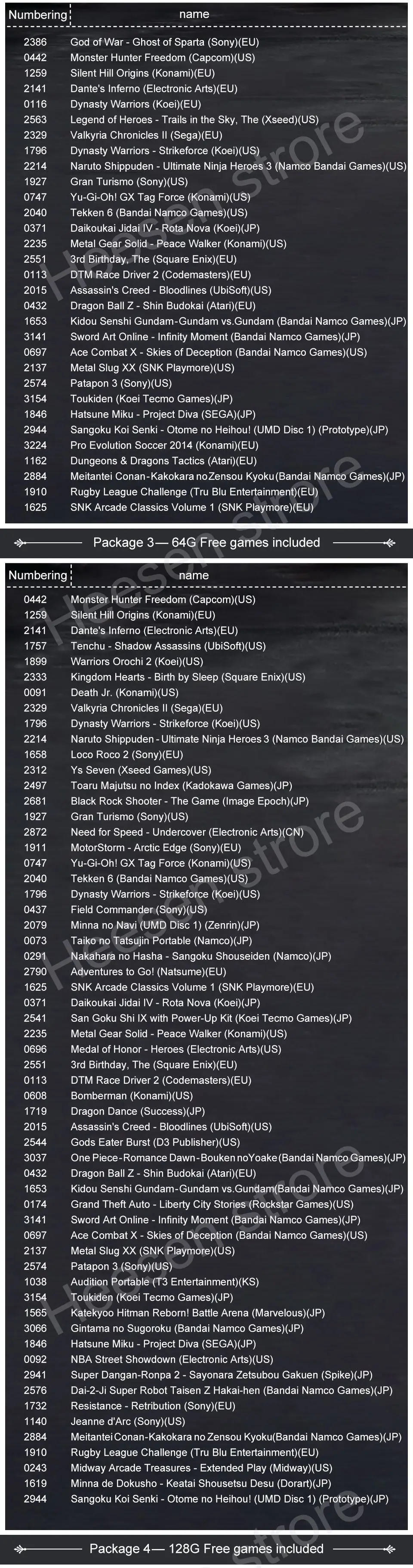 Original PSP refurbished PSP for Sony PSP 1000/3000 PSP-1000 game console 16 32GB 64GB 128GB memory card handheld game console