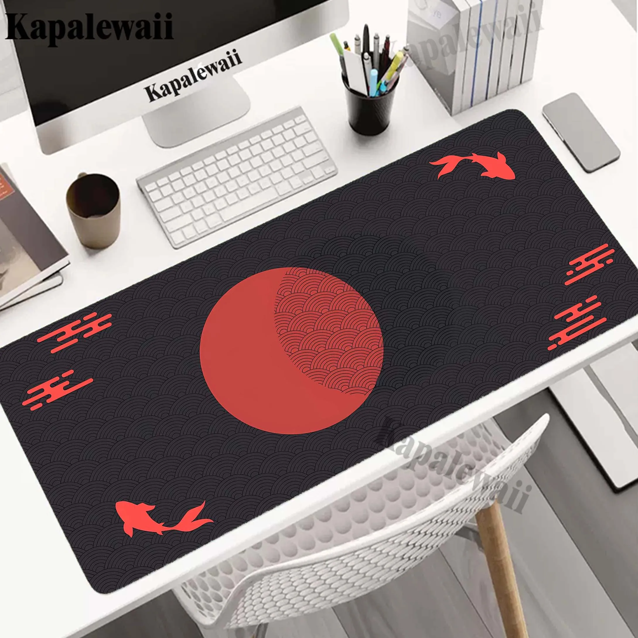 

Japanese Koi Fish Individuality Large Mouse Pad Lock Edge Mouse Mat XXL Soft Mouse Mat Non-slip Rubber Table Mats Keyboard Pads