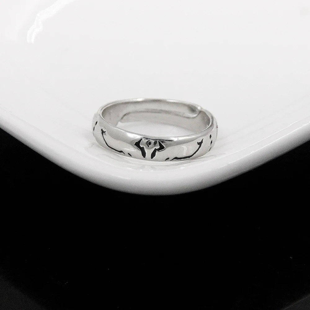 Anime Ryomen Sukuna Rings Silver Color Adjustable Unisex Ring Cosplay Props Jewelry For Men Women Christmas Gift 2