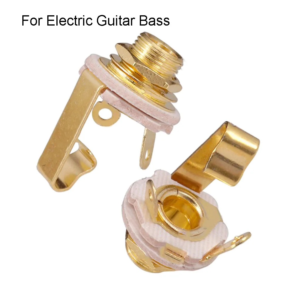 

2Pcs Socket Guitar Parts Socket Guitar Parts 3/8\\\" Bass Guitar Part Brass Input Guitar For Electric Guitar Brand New