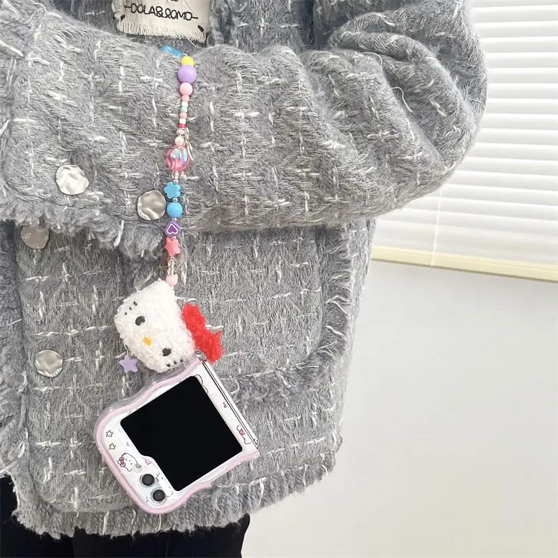 

Hello Kitty Sanrio Kawaii Anime Samsung Phone Case Cute Sweet Cartoon Anti-Fall Chain Mobile Phone Case Lovely Gifts for Girls