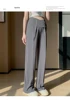Korean Style Summer Maternity Formal Trousers Loose Casual Pregnant Woman Straight Pants Low Waist Drawstring Pregnancy Pants 5