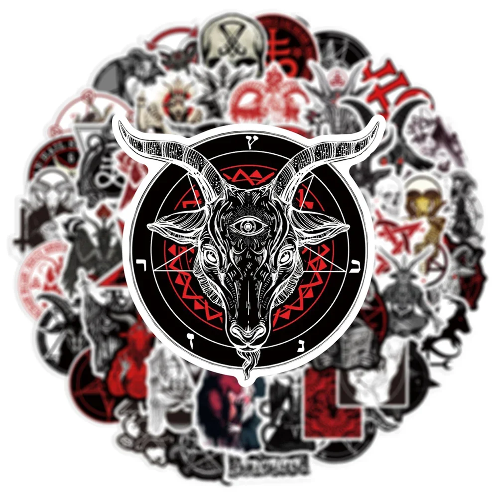 10/30/50PCS Cartoon Black Ram Animal Personality Creative Sticker Desk RefrigeratorPhone Skateboard Waterproof Sticker Wholesale