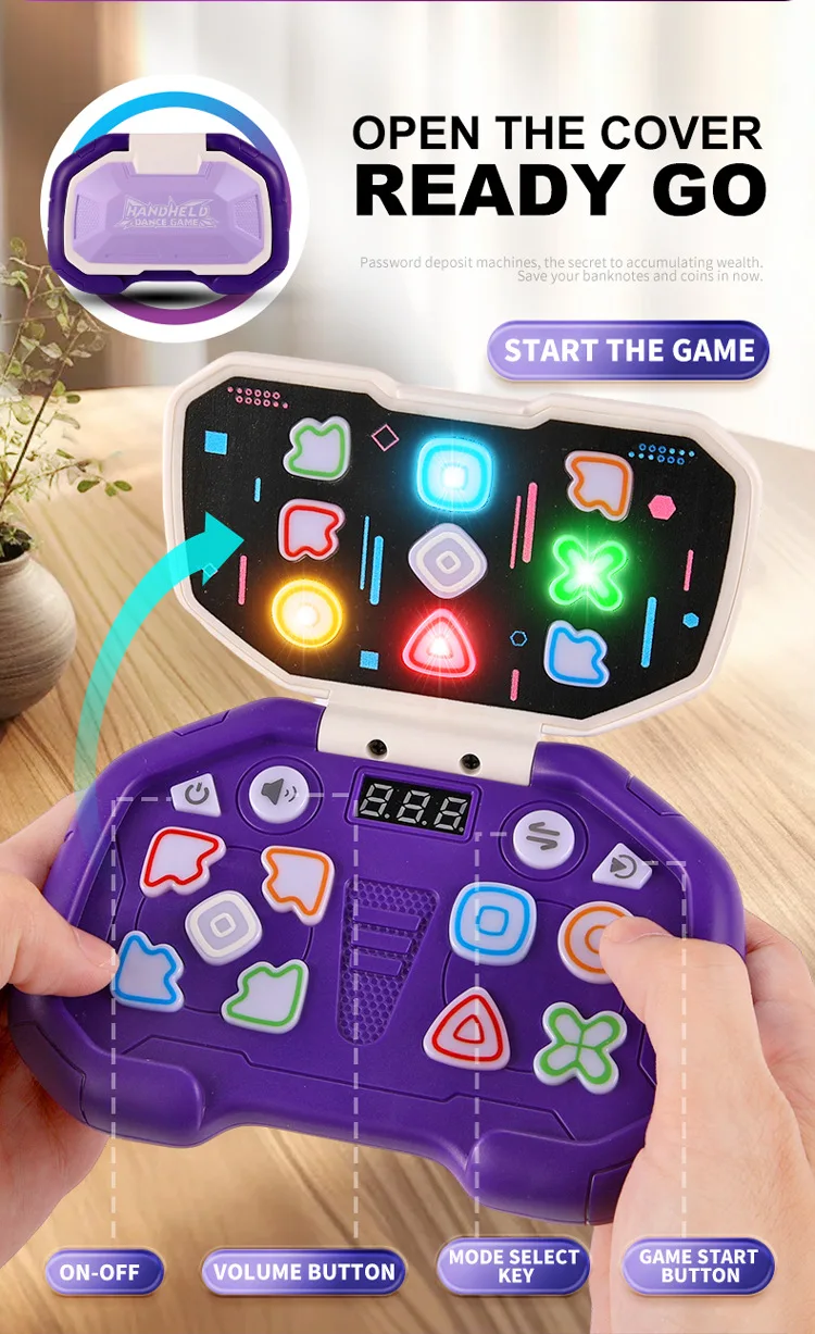 Máquina de juego de rompecabezas de música electrónica, juguetes de empuje rápido con botón pulsador, rompecabezas para niños, juegos de mesa de nivel de música de descompresión