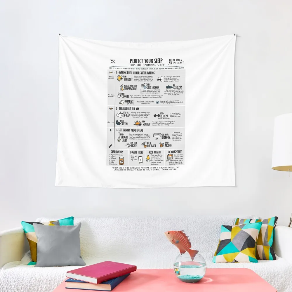 

Perfect your sleep (Andrew Huberman) Tapestry On The Wall Room Decorations Room Decor Decor For Room Tapestry