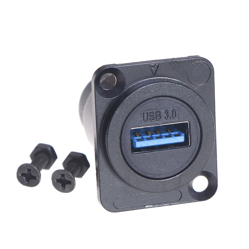 Electrical Sockets USB 3.0 Connector D Type Metal Double Pass Panel Mounting