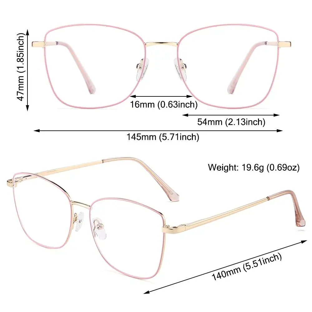 New Fashion 3 In-1 Glasses, Trendy Metal Frame Anti Blue Light Glasses with 1Pc Magnetic Polarized Clip-On Sunglasses Lenses