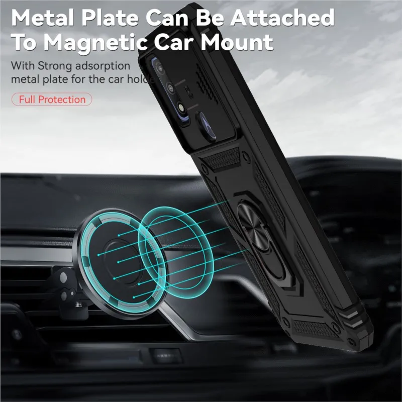For Motorola Moto G Pure Case Cover phone case phone protector cover ipod cover case For Moto G Pure Coque Fundas Slide Lens Magnet Ring Holder Back Bumper