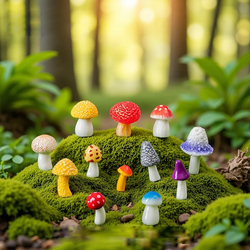 Creative Micro Landscape Healing Mushroom Set – Desktop and Car Decoration Ornaments